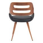 Πολυθρόνα Fern PU μαύρο-ξύλο καρυδί απόχρωση 52x59x80εκ - Image 5
