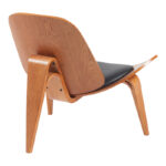 Πολυθρόνα Vilma PU μαύρο- plywood καρυδί 90x76.5x74.5εκ - Image 2