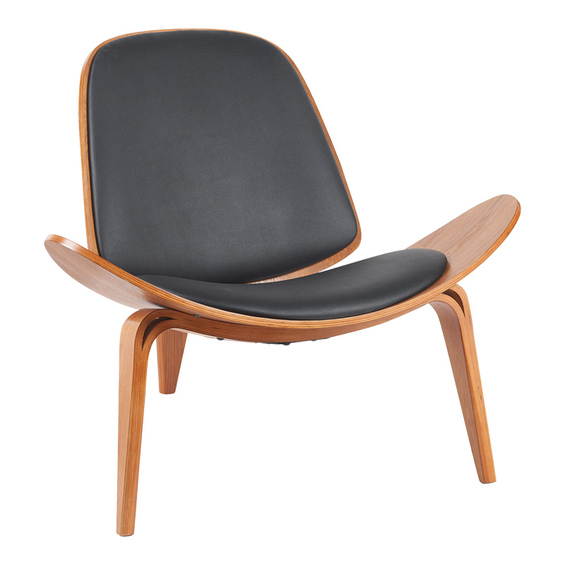 product_pako_332-000026 Πολυθρόνα Vilma PU μαύρο- plywood καρυδί 90x76.5x74.5εκ - Image 1