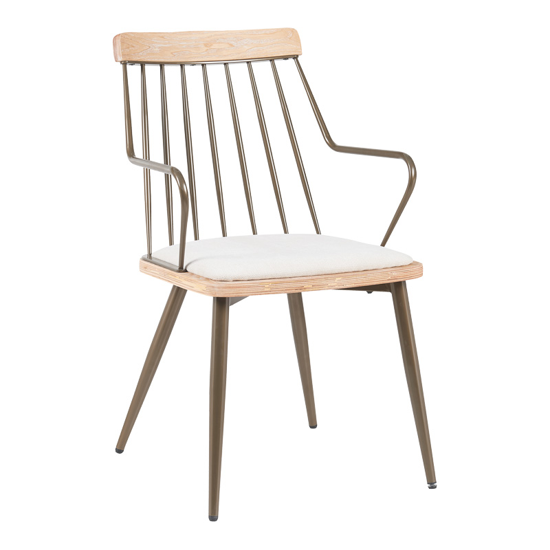 product_pako_332-000031 Πολυθρόνα Posse μέταλλο μπρονζέ-white wash ξύλο-μπεζ ύφασμα 52x59x83εκ - Image 1