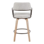 Σκαμπό μπαρ Tertia περιστρεφόμενο μεσαίου μεγέθους μέταλλο-ξύλο με ύφασμα σε μπεζ-καφέ απόχρωση 54x52x98εκ - Image 5