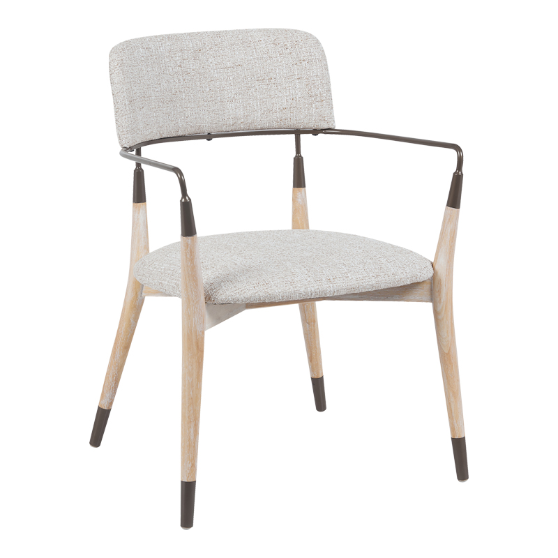 product_pako_332-000040 Πολυθρόνα Sentana μέταλλο-ξύλο και ύφασμα σε μπεζ-καφέ απόχρωση 56.5x56x79εκ - Image 1
