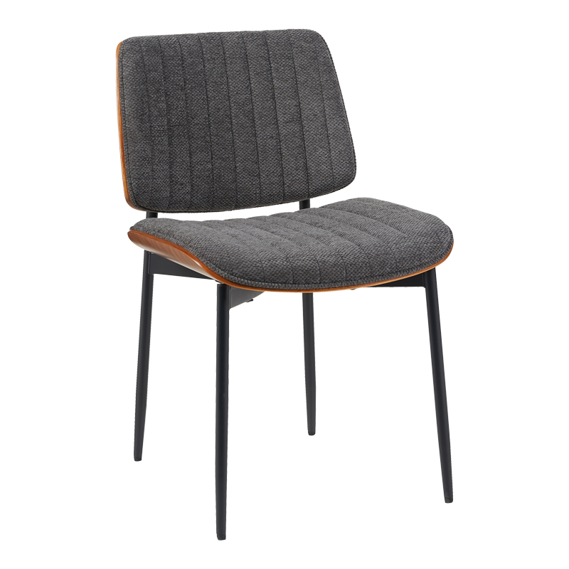 product_pako_332-000042 Καρέκλα Kathy ξύλο σε καρυδί με γκρι ύφασμα 51x58x81εκ - Image 1