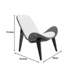Πολυθρόνα Vilma PU μπεζ- plywood καρυδί 90x76.5x74.5εκ - Image 3