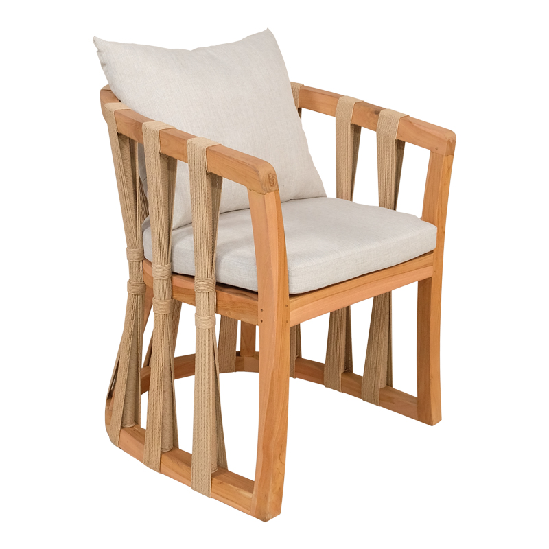 product_pako_333-000002 Πολυθρόνα Morani σκελετός teak ξύλο και ύφασμα σε φυσική απόχρωση 58x66x75εκ - Image 1