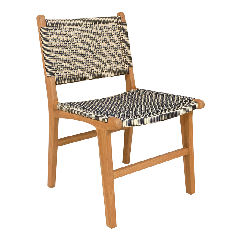 product_pako_333-000004 Καρέκλα Darien σκελετός teak ξύλο σε φυσική απόχρωση και κρεμ-μαύρο pe σχοινί 52x62x86εκ - Image 1