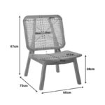 Πολυθρόνα Viborg φυσικό teak ξύλο-φυσικό rattan 60x75x87εκ - Image 2