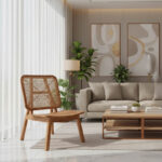 Πολυθρόνα Viborg φυσικό teak ξύλο-φυσικό rattan 60x75x87εκ - Image 3