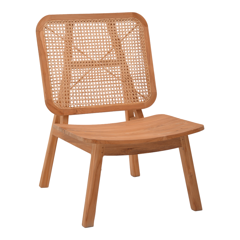 product_pako_335-000003 Πολυθρόνα Viborg φυσικό teak ξύλο-φυσικό rattan 60x75x87εκ - Image 1