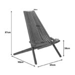 Πολυθρόνα Phoenox πτυσσόμενη φυσικό teak ξύλο 65x90x87εκ - Image 2