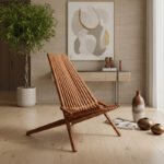 Πολυθρόνα Phoenox πτυσσόμενη φυσικό teak ξύλο 65x90x87εκ - Image 3