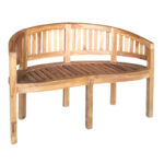 Καναπές διθέσιος Coren φυσικό teak ξύλο 130x61x87εκ - Image 2