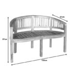 Καναπές διθέσιος Coren φυσικό teak ξύλο 130x61x87εκ - Image 7