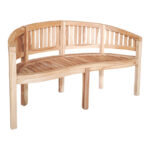 Καναπές τριθέσιος Coren φυσικό teak ξύλο 150x61x87εκ - Image 2