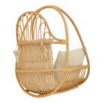 Κρεμαστή κούνια Jorg φυσικό rattan-κρεμ μαξιλάρι 80x59x105εκ - Image 3
