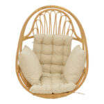Κρεμαστή κούνια Jorg φυσικό rattan-κρεμ μαξιλάρι 80x59x105εκ - Image 5