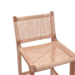 Σκαμπό μπαρ μεσαίου ύψους Sponze teak ξύλο-φυσικό rattan σε φυσική απόχρωση 40x47x89εκ - Image 6