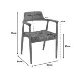 Πολυθρόνα Denverone φυσικό teak ξύλο και ψάθα 57x54x79εκ - Image 2