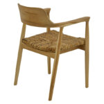 Πολυθρόνα Denverone φυσικό teak ξύλο και ψάθα 57x54x79εκ - Image 3