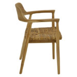Πολυθρόνα Denverone φυσικό teak ξύλο και ψάθα 57x54x79εκ - Image 4