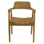 Πολυθρόνα Denverone φυσικό teak ξύλο και ψάθα 57x54x79εκ - Image 5
