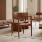 Πολυθρόνα Jambene teak ξύλο σε καρυδί απόχρωση 57x54x79εκ - Image 2