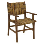 Πολυθρόνα Refane φυσικό teak ξύλο-ψάθα 55x60x85εκ - Image 2