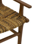 Πολυθρόνα Refane φυσικό teak ξύλο-ψάθα 55x60x85εκ - Image 8