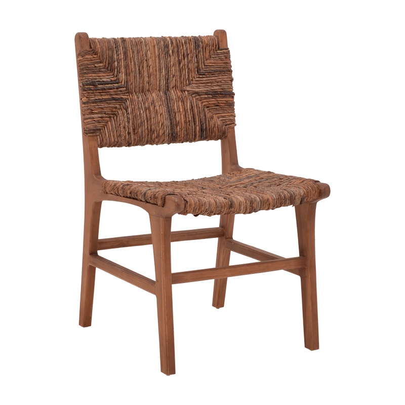 product_pako_336-000009 Καρέκλα Refane σκελετός teak ξύλο με ψάθα σε καρυδί απόχρωση 50x58x85εκ - Image 1