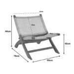 Πολυθρόνα Jerenze φυσικό teak ξύλο-φυσικό rattan 65x78x68εκ - Image 2