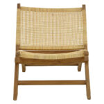 Πολυθρόνα Jerenze φυσικό teak ξύλο-φυσικό rattan 65x78x68εκ - Image 5