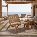 Πολυθρόνα Foldere φυσικό teak ξύλο-pe σχοινί 65x78x68εκ - Image 2