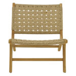 Πολυθρόνα Foldere φυσικό teak ξύλο-pe σχοινί 65x78x68εκ - Image 5