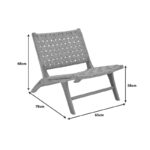 Πολυθρόνα Foldere φυσικό teak ξύλο-pe σχοινί 65x78x68εκ - Image 10