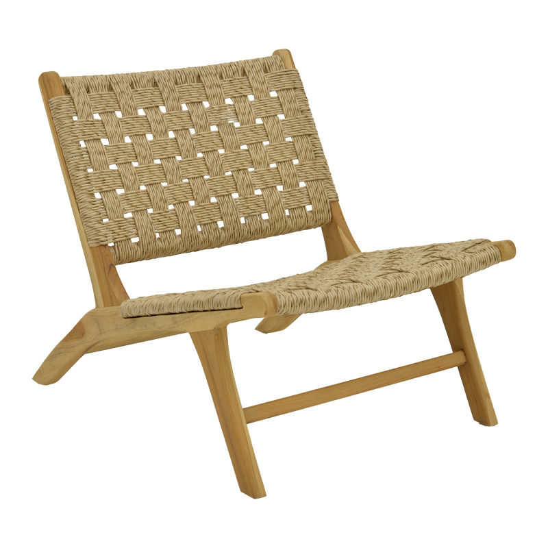 product_pako_336-000011 Πολυθρόνα Foldere φυσικό teak ξύλο-pe σχοινί 65x78x68εκ - Image 1