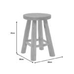 Σκαμπό Verenity teak ξύλο σε φυσική απόχρωση Φ30x45εκ - Image 4