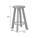 Σκαμπό Charloce teak ξύλο σε φυσική απόχρωση Φ35x62εκ - Image 5