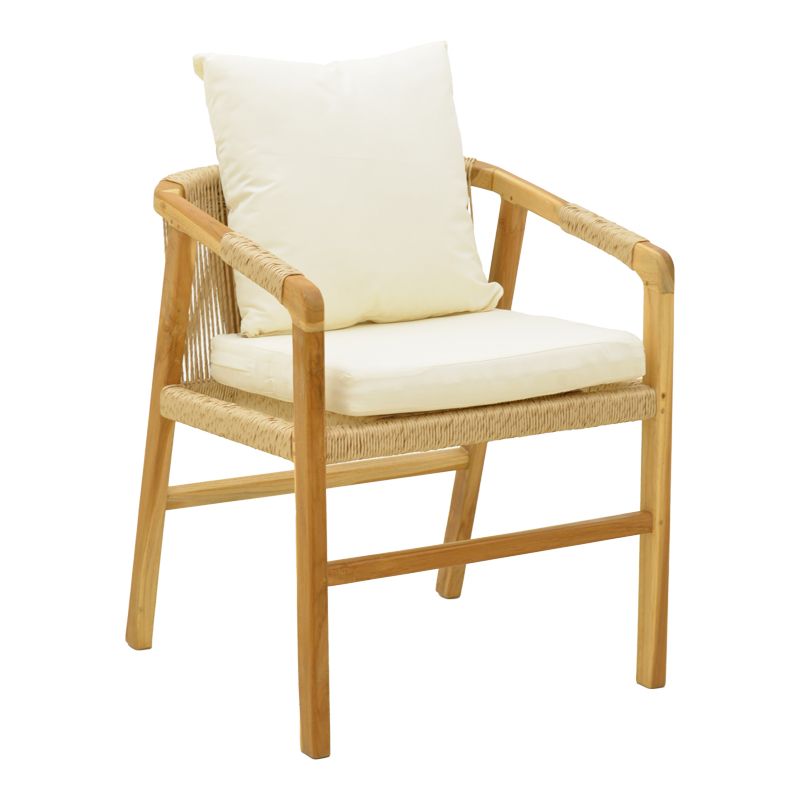 product_pako_336-000027 Πολυθρόνα Cuerda σκελετός teak ξύλο με pe σχοινί σε φυσική απόχρωση 55x60x80εκ - Image 1