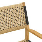 Πολυθρόνα Fermilo σκελετός teak ξύλο με pe σχοινί σε φυσική-μαύρη απόχρωση 55x67x86εκ - Image 7