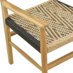 Πολυθρόνα Fermilo σκελετός teak ξύλο με pe σχοινί σε φυσική-μαύρη απόχρωση 55x67x86εκ - Image 8