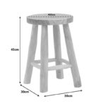 Σκαμπό Sega teak ξύλο σε φυσική απόχρωση Φ30x45εκ - Image 2