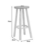 Σκαμπό μπαρ Nusiwo teak ξύλο σε φυσική απόχρωση Φ35x70εκ - Image 2