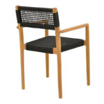 Πολυθρόνα Lengan σκελετός teak ξύλο σε φυσική απόχρωση-μαύρο σχοινί 54x52x80εκ - Image 3