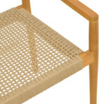 Πολυθρόνα Lengan σκελετός teak ξύλο σε φυσική απόχρωση-μπεζ σχοινί 54x52x80εκ - Image 8