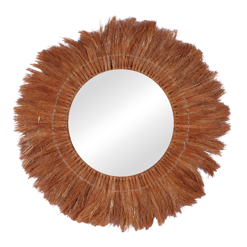 product_pako_337-000013 Καθρέπτης Seire Inart ψάθα σε φυσική απόχρωση Φ50x8εκ - Image 1
