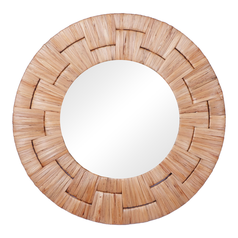 product_pako_337-000026 Καθρέπτης Adloms Inart ξύλο σε φυσική απόχρωση Φ70x6εκ - Image 1