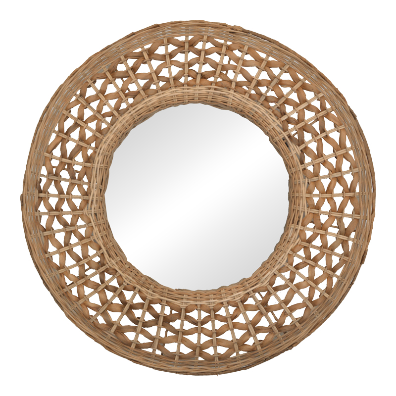 product_pako_337-000039 Καθρέπτης Mazun Inart ξύλο σε φυσική απόχρωση Φ60x8εκ - Image 1