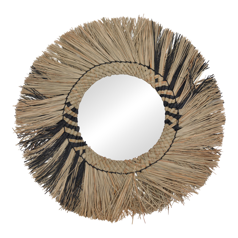 product_pako_337-000041 Καθρέπτης Cielro Inart mendong σε φυσική απόχρωση Φ42x6εκ - Image 1