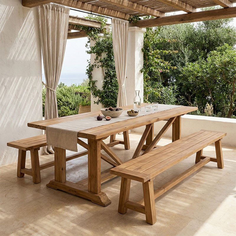 product_pako_338-000002 Τραπέζι Smarious teak ξύλο σε φυσική απόχρωση 250x100x78εκ - Image 1