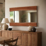 Καθρέπτης Riverine teak ξύλο σε φυσική απόχρωση 120x80x4εκ